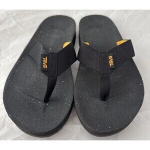 Teva Women's Reflip Sandal 1124044 Black/Yellow US 7 EU 38